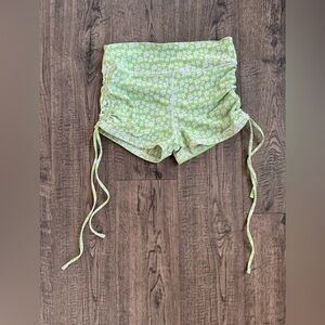 Aurelle High Rise Bright Green Floral Shorts